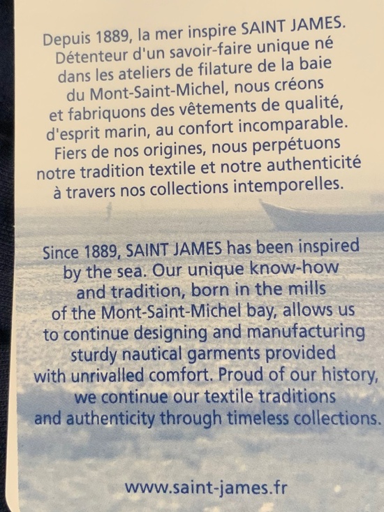 Norah Cotton Hoodie, soft, cozy , navy & white stripe Saint James - Picture 4 of 4